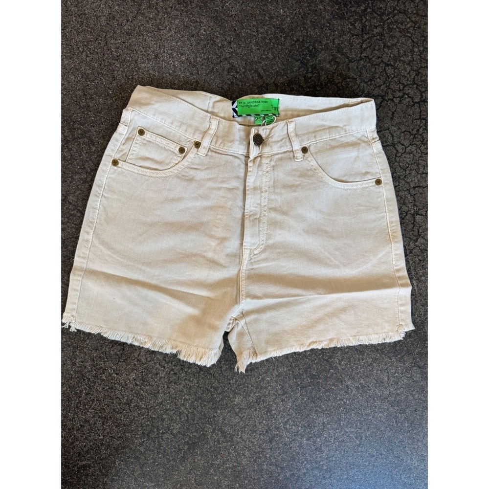 Sandrine Rose X Free People Sunflower Linen/Cotton blend shorts frayed edge - Picture 2 of 11